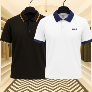 2pcs COMBO Premium PK Cotton Polo Shirt (White+Black)