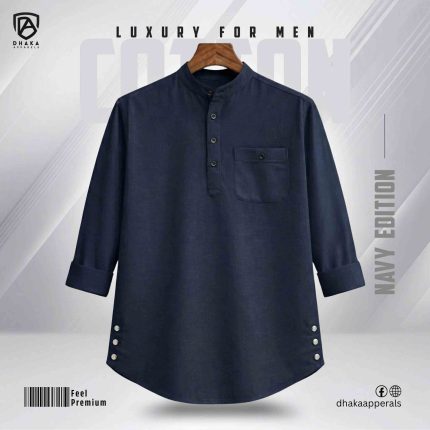 Premium Cotton Katua (Navy Blue)