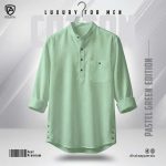 Premium Cotton Katua (Pastel Green)