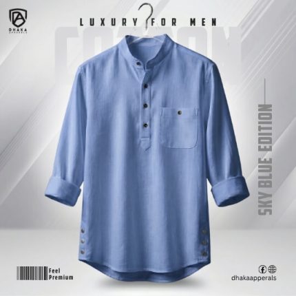 Premium Cotton Katua (Sky Blue)