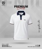 Premium PK Cotton Polo Shirt- White Navy