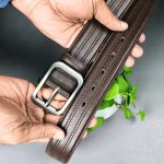 Double Stitch Cow Leather Premium Belt (Chocolate Color)