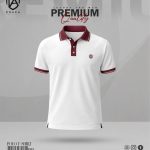 Premium PK Cotton Polo Shirt- White Meroon