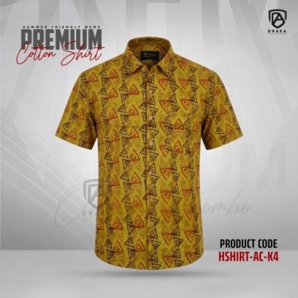 Arong Print Half Sleeve Cotton Shirt | HSHIRT-AC-K4