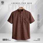 Elite Slub Cotton Half Katua (Coffee)
