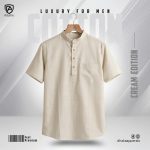 Elite Slub Cotton Half Katua (Cream)