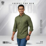 Oxford Cotton Premium Full Sleeve Shirt - (Olive) - Image 3