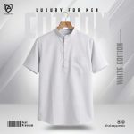 Elite Slub Cotton Half Katua (White)
