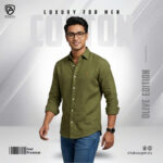 Oxford Cotton Premium Full Sleeve Shirt - (Olive) - Image 2