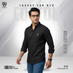 Oxford Cotton Premium Full Sleeve Shirt - (Black) - Image 2