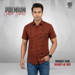 Arong Print Half Sleeve Cotton Shirt | HSHIRT-AC-BR1 - Image 3