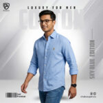 Oxford Cotton Premium Full Sleeve Shirt - (Sky Blue) - Image 2