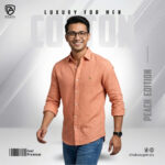 Oxford Cotton Premium Full Sleeve Shirt - (Peach) - Image 2