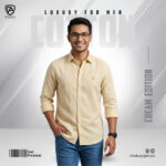 Oxford Cotton Premium Full Sleeve Shirt - (Cream) - Image 3