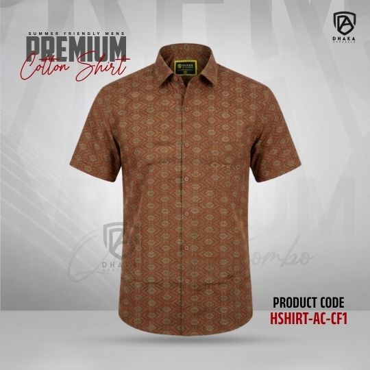 4 Arong Print Half Sleeve Cotton Shirt | HSHIRT-AC-CF1 - Image 1