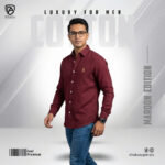 Oxford Cotton Premium Full Sleeve Shirt - (Maroon) - Image 3