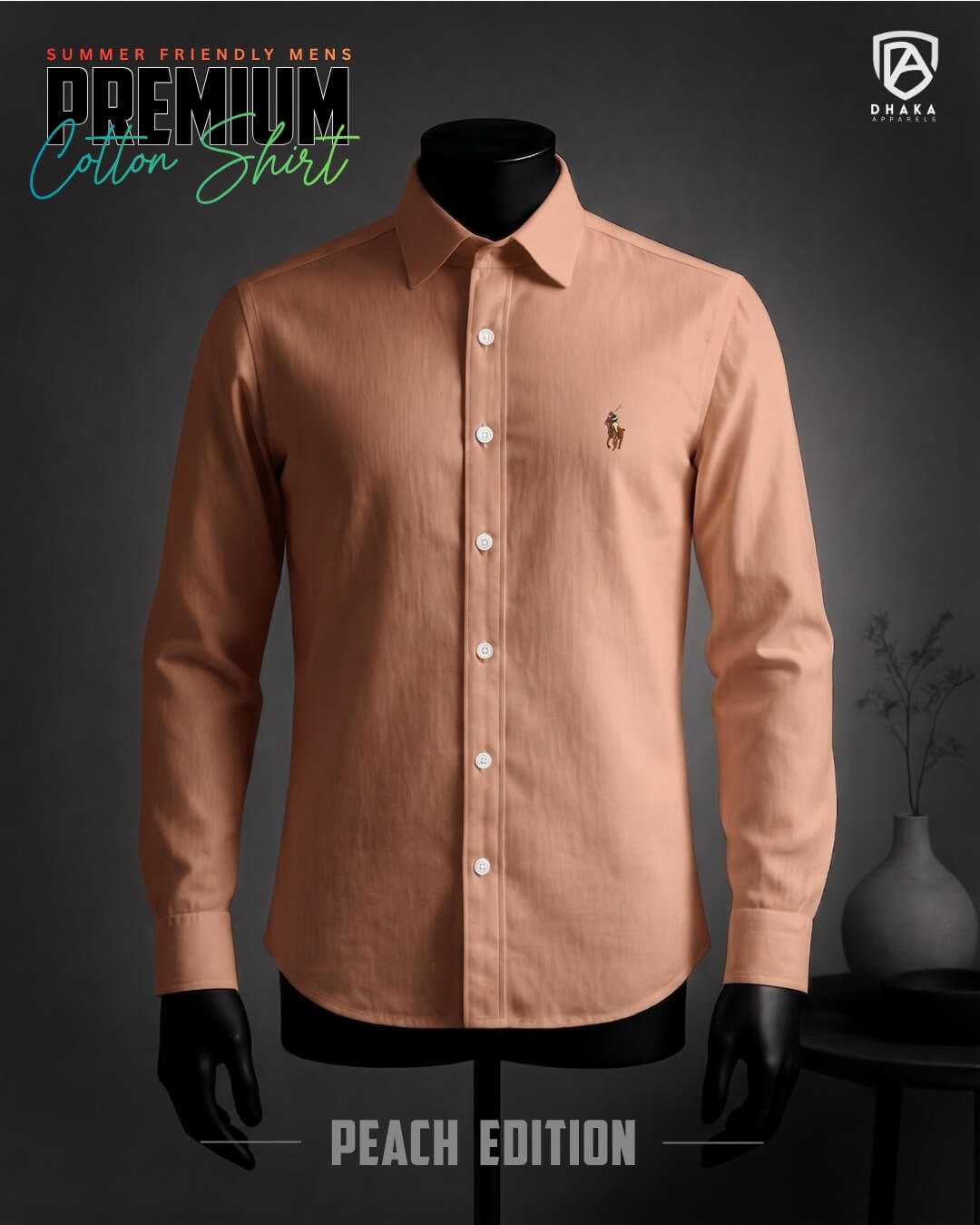5 Oxford Cotton Premium Full Sleeve Shirt - (Peach) - Image 1