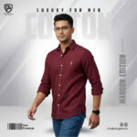 Oxford Cotton Premium Full Sleeve Shirt - (Maroon) - Image 2