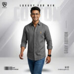 Oxford Cotton Premium Full Sleeve Shirt - (Gray) - Image 2