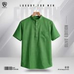 Elite Slub Cotton Half Katua (Olive)