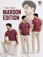 COMBO Premium Cotton T-shirt (Black, Maroon, White) - Image 2
