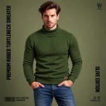 2 Pcs Combo Ribbed Turtleneck Sweater (Olive, Cream) - Image 7