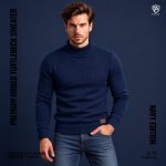 2 Pcs Combo Ribbed Turtleneck Sweater (Navy, Cream) - Image 5