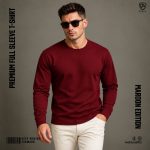 3 Pcs COMBO Premium Full SLeeve T-shirt (Black, Maroon, White) - Image 8