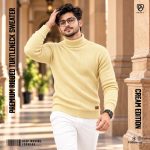 2 Pcs Combo Ribbed Turtleneck Sweater (Olive, Cream) - Image 2