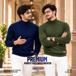 2 Pcs Combo Ribbed Turtleneck Sweater (Olive, Navy)