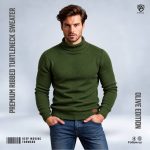 3Pcs Combo Ribbed Turtleneck Sweater (Olive, Cream, Navy) - Image 8