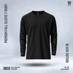 3 Pcs COMBO Premium Full SLeeve T-shirt (Black, Maroon, White) - Image 3