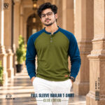 Raglan Full Sleeve Premium T-shirt (Olive) - Image 2