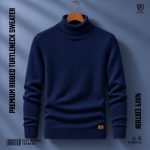 2 Pcs Combo Ribbed Turtleneck Sweater (Navy, Cream) - Image 4