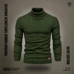 2 Pcs Combo Ribbed Turtleneck Sweater (Olive, Navy) - Image 6