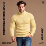 2 Pcs Combo Ribbed Turtleneck Sweater (Olive, Cream) - Image 5